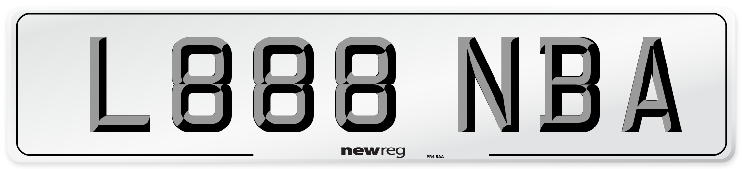 L888 NBA Number Plate from New Reg